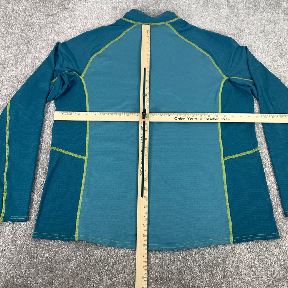 LL Bean Mens 1/4 Zip Base Layer Mens XXL Grid Fleece Teal Blue Colorblock 2XL - Picture 7 of 12